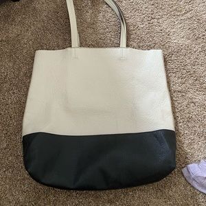black and white tote bag